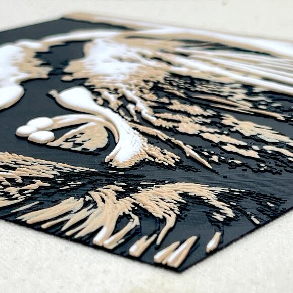 Cat Silhouette Wall Art: Textured Realistic Feline Print, 7.5in Square - Picture 9 of 9